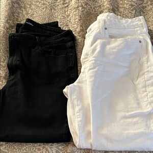 Old Navy Black and White Straight Leg Jeans